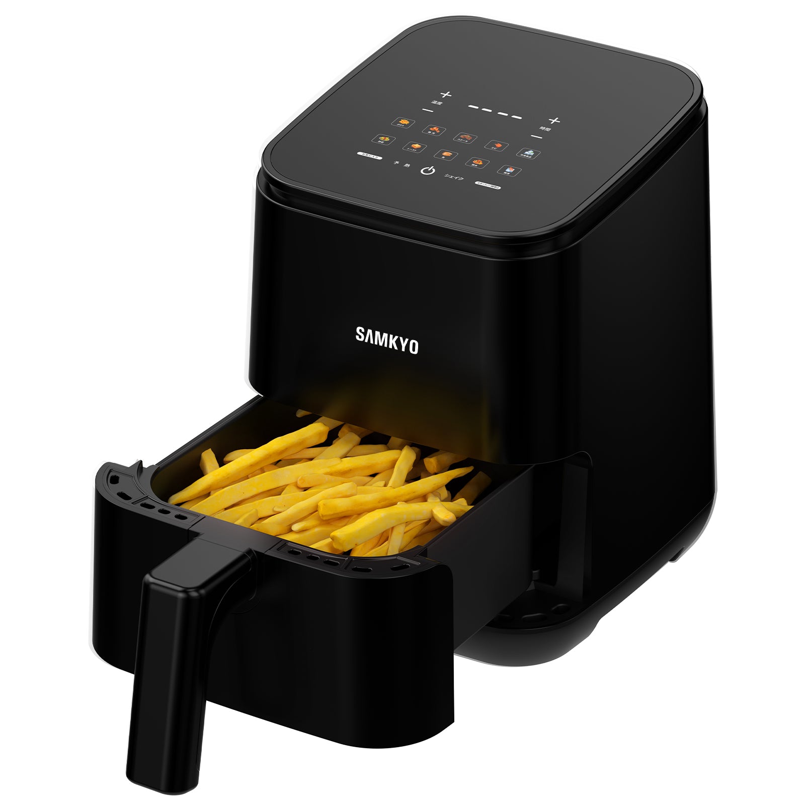 SAMKYO ノンフライヤー 2.2L 一人用 エアフライヤー コンパクト 一人暮らし タッチパネル 電気フライヤー 省エネ 油なし ノンフライヤー機 日本語レシピ付き F25 ブラック