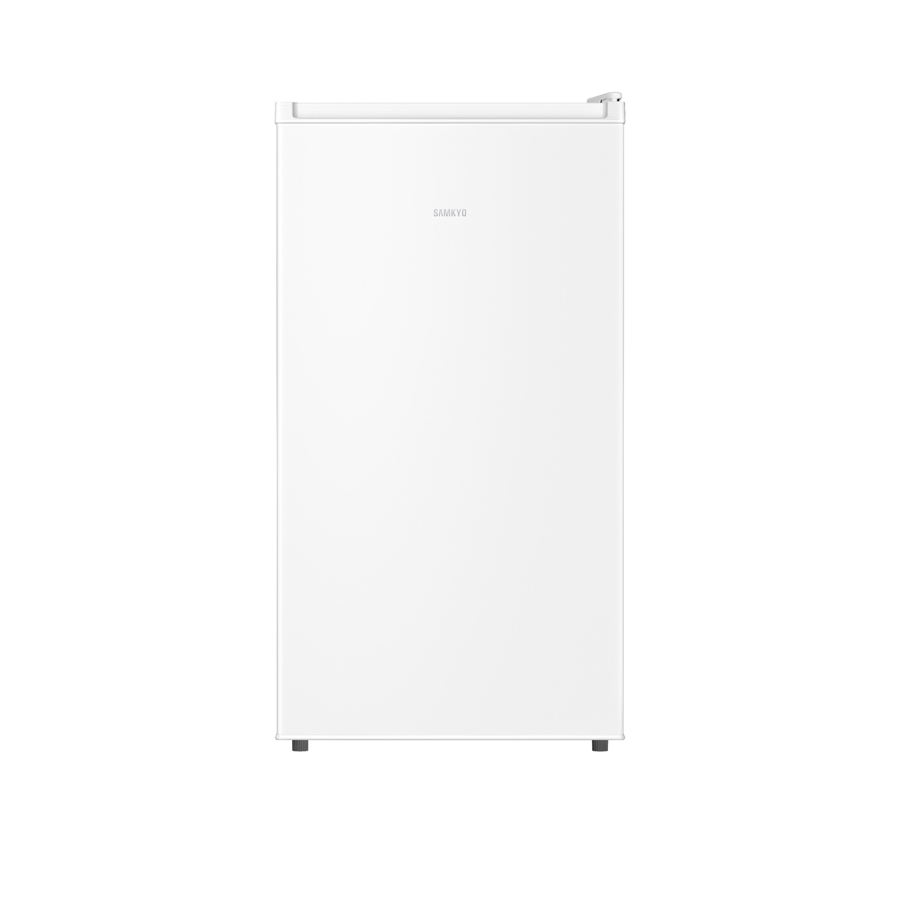 SAMKYO 冷蔵庫 一人暮らし用 95L 小型 スリム 幅44.4cm 直冷式 右開き 1ドア 静音 耐熱天板 GU95S