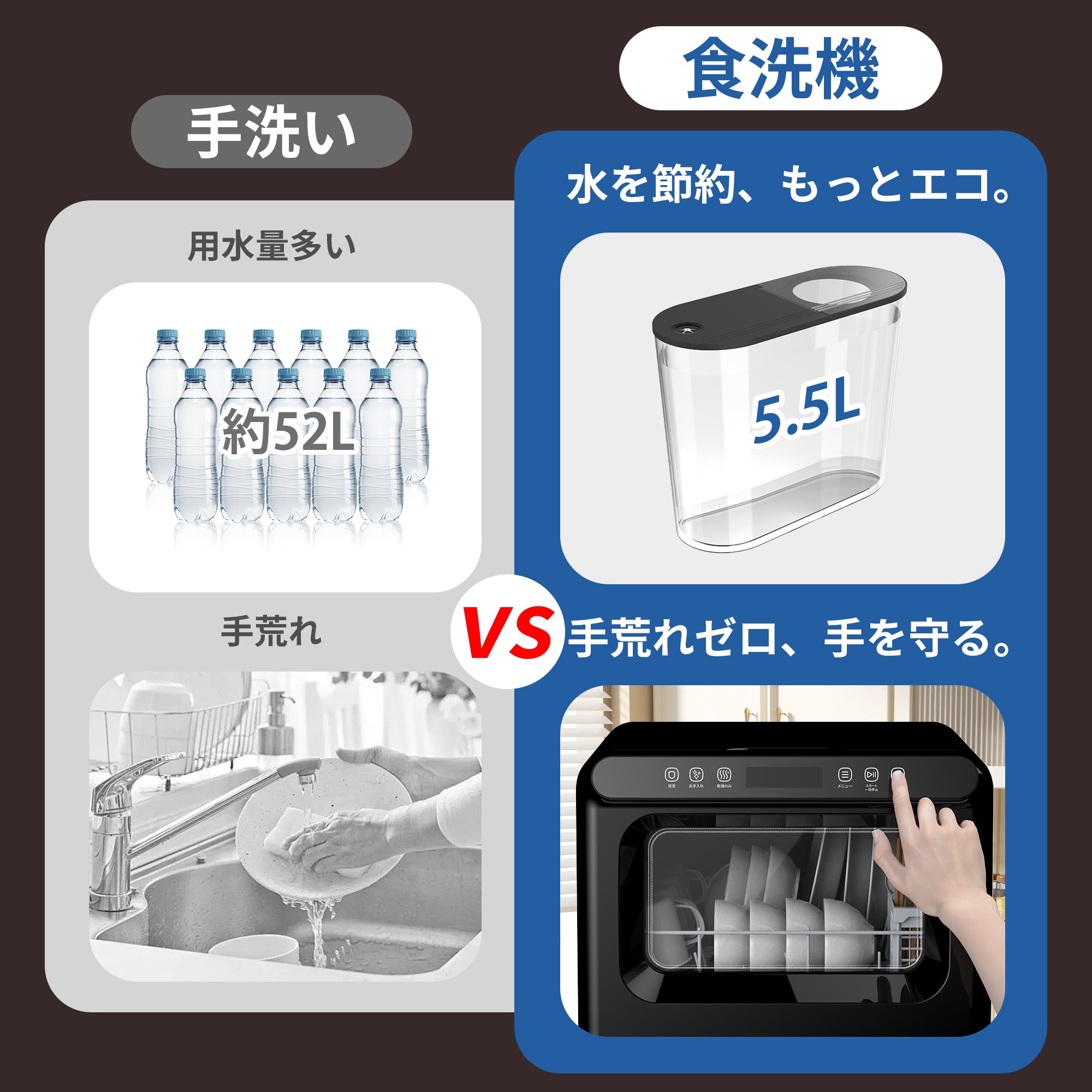 工事不要 食洗機 1~3人用 食器洗い乾燥機 18点 乾燥のみ機能対応 熱風送風乾燥 食洗器 食器洗浄機 給水バケツ付き T40