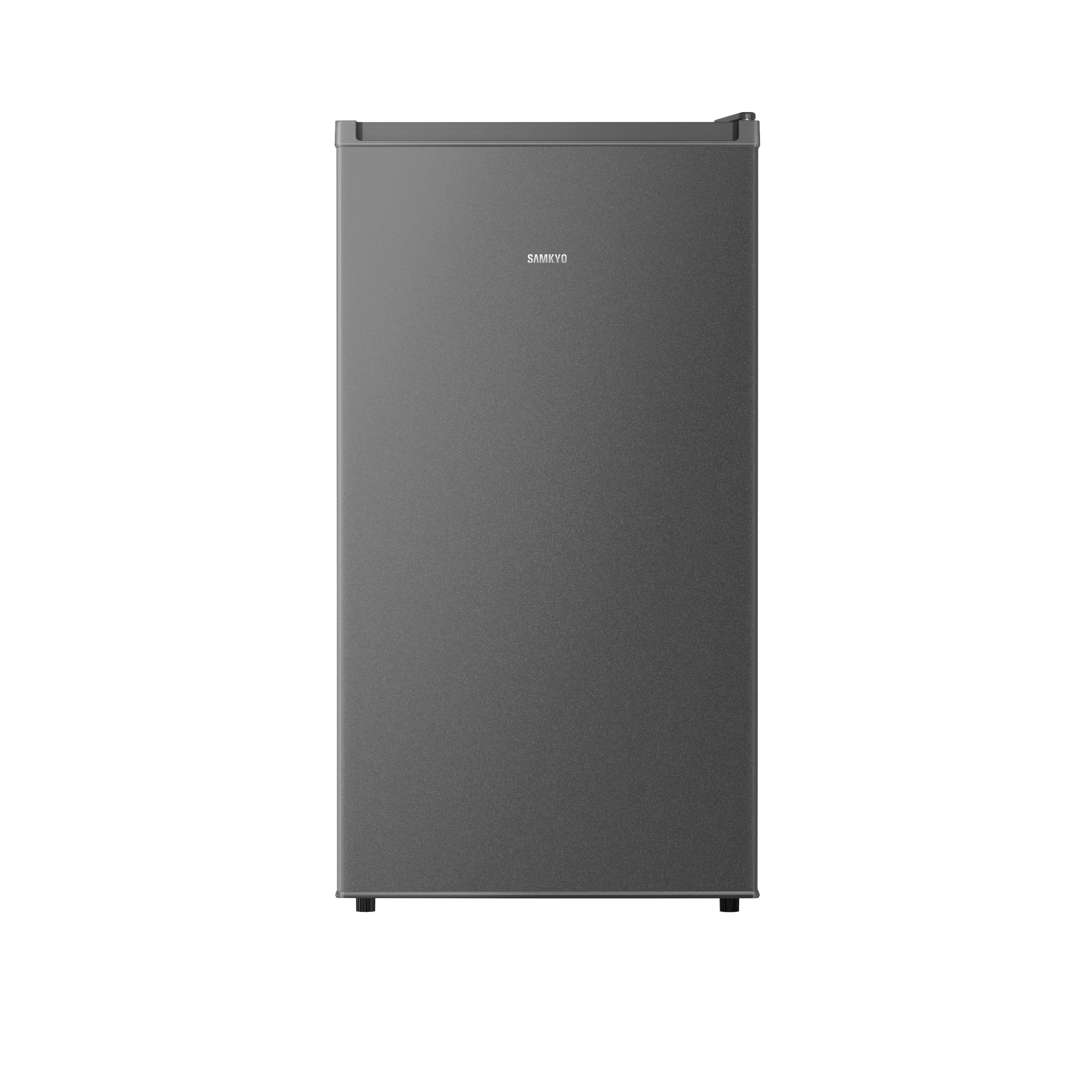 SAMKYO 冷蔵庫 一人暮らし用 95L 小型 スリム 幅44.4cm 直冷式 右開き 1ドア 静音 耐熱天板 GU95S