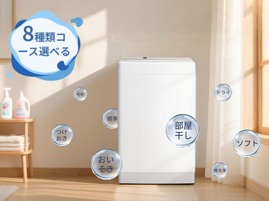 SAMKYO 洗濯機 5kg 全自動洗濯機 縦型洗濯機 一人暮らし 最短11分洗濯 小型 部屋干し専門 1-2人用 予約タイマー 透明ドア ステンレス槽 コンパクト  引越し 静音設計 B500