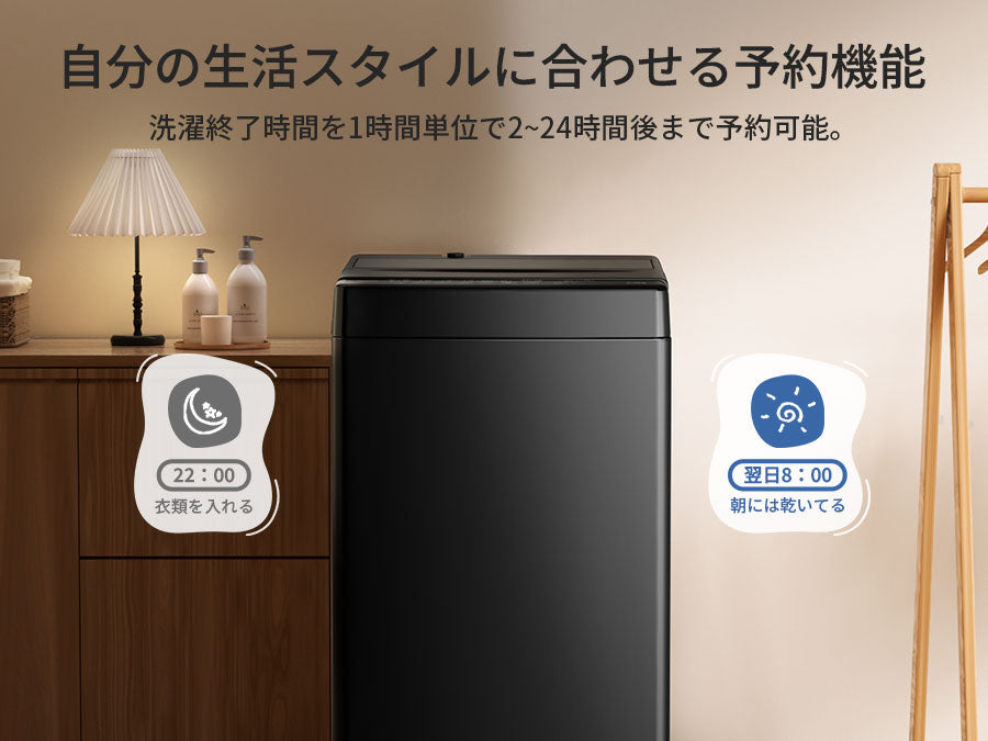 SAMKYO 洗濯機 5kg 全自動洗濯機 縦型洗濯機 一人暮らし 最短11分洗濯 小型 部屋干し専門 1-2人用 予約タイマー 透明ドア ステンレス槽 コンパクト  引越し 静音設計 B500