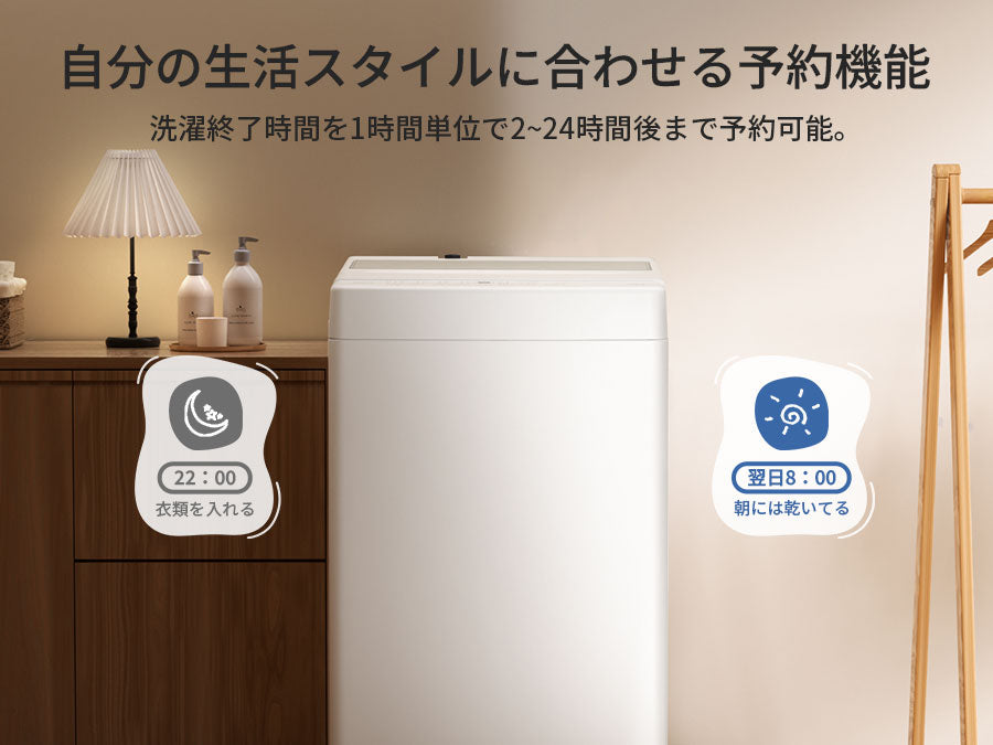 SAMKYO 洗濯機 5kg 全自動洗濯機 縦型洗濯機 一人暮らし 最短11分洗濯 小型 部屋干し専門 1-2人用 予約タイマー 透明ドア ステンレス槽 コンパクト  引越し 静音設計 B500