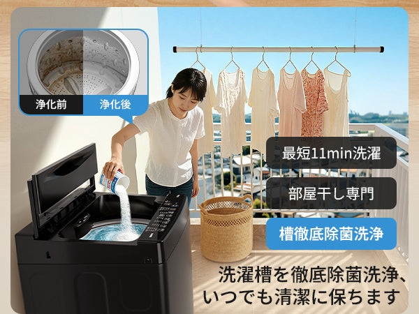 SAMKYO 洗濯機 6kg 一人暮らし 全自動洗濯機 縦型洗濯機 最短11分洗濯 小型 部屋干し専門 予約タイマー 1-3人用 透明ドア ステンレス槽 コンパクト 1-3人用 静音設計 B600