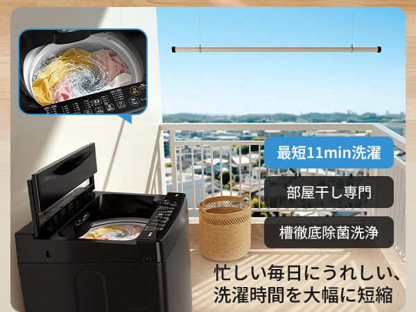 SAMKYO 洗濯機 6kg 一人暮らし 全自動洗濯機 縦型洗濯機 最短11分洗濯 小型 部屋干し専門 予約タイマー 1-3人用 透明ドア ステンレス槽 コンパクト 1-3人用 静音設計 B600