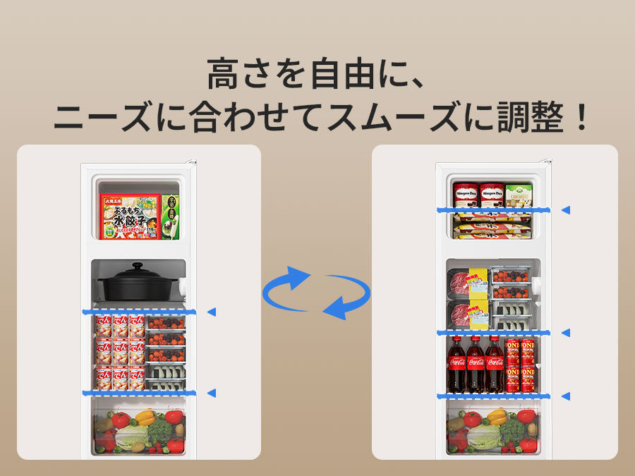 SAMKYO 冷蔵庫 スリム 幅44cm 120L 一人暮らし 5段階温度調節 右開き 2ドア 小型 家庭用 省エネ 静音 GU120S