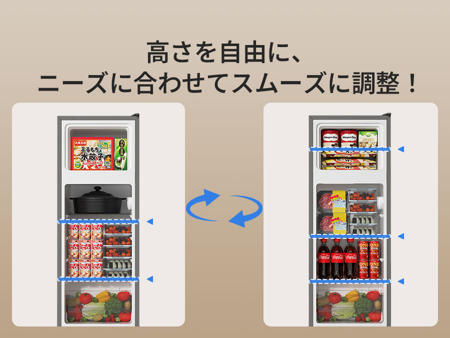 SAMKYO 冷蔵庫 スリム 幅44cm 120L 一人暮らし 5段階温度調節 右開き 2ドア 小型 家庭用 省エネ 静音 GU120S
